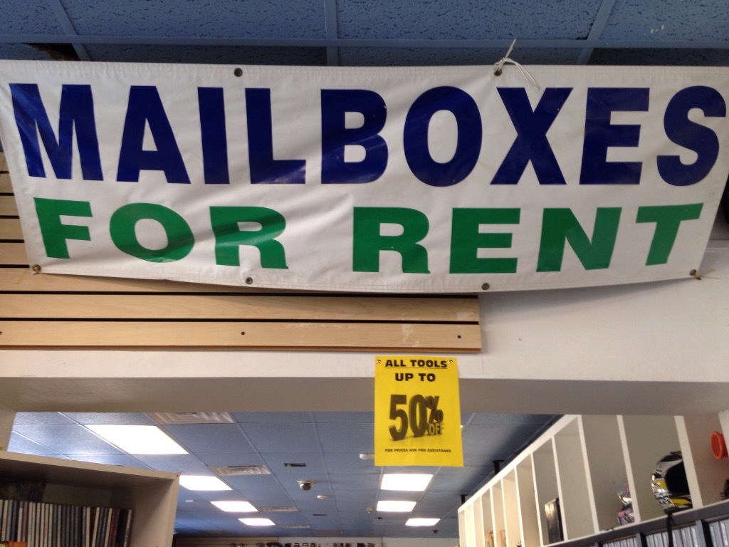 Mail boxes for rent Pawn Stocker