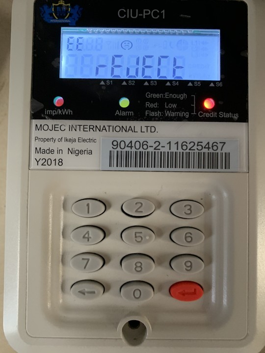 Unable to Load Token: MOJEC Prepaid Meter showing Failed