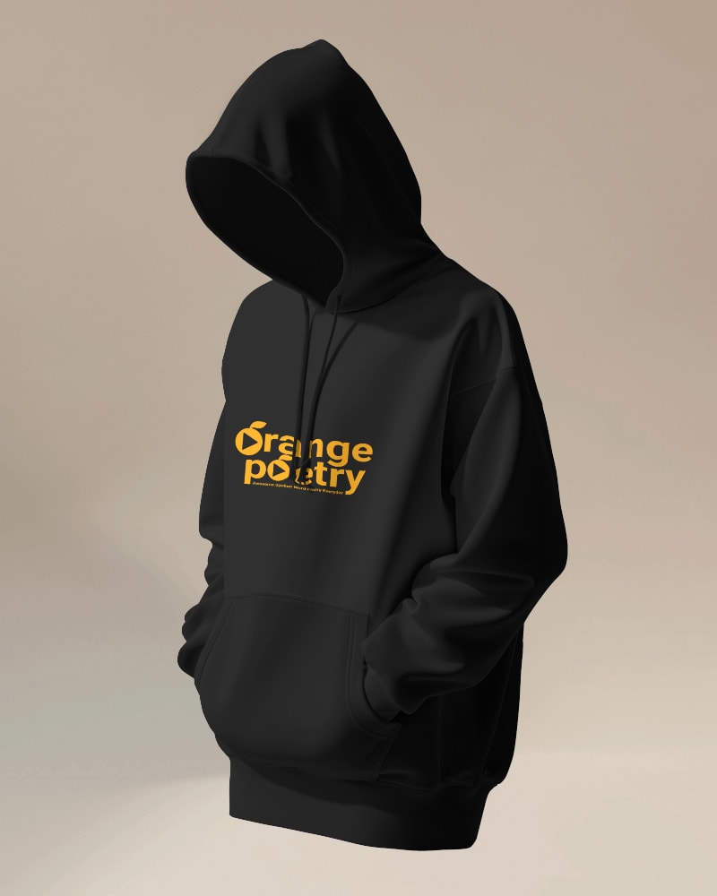Orange Poetry hoodie
