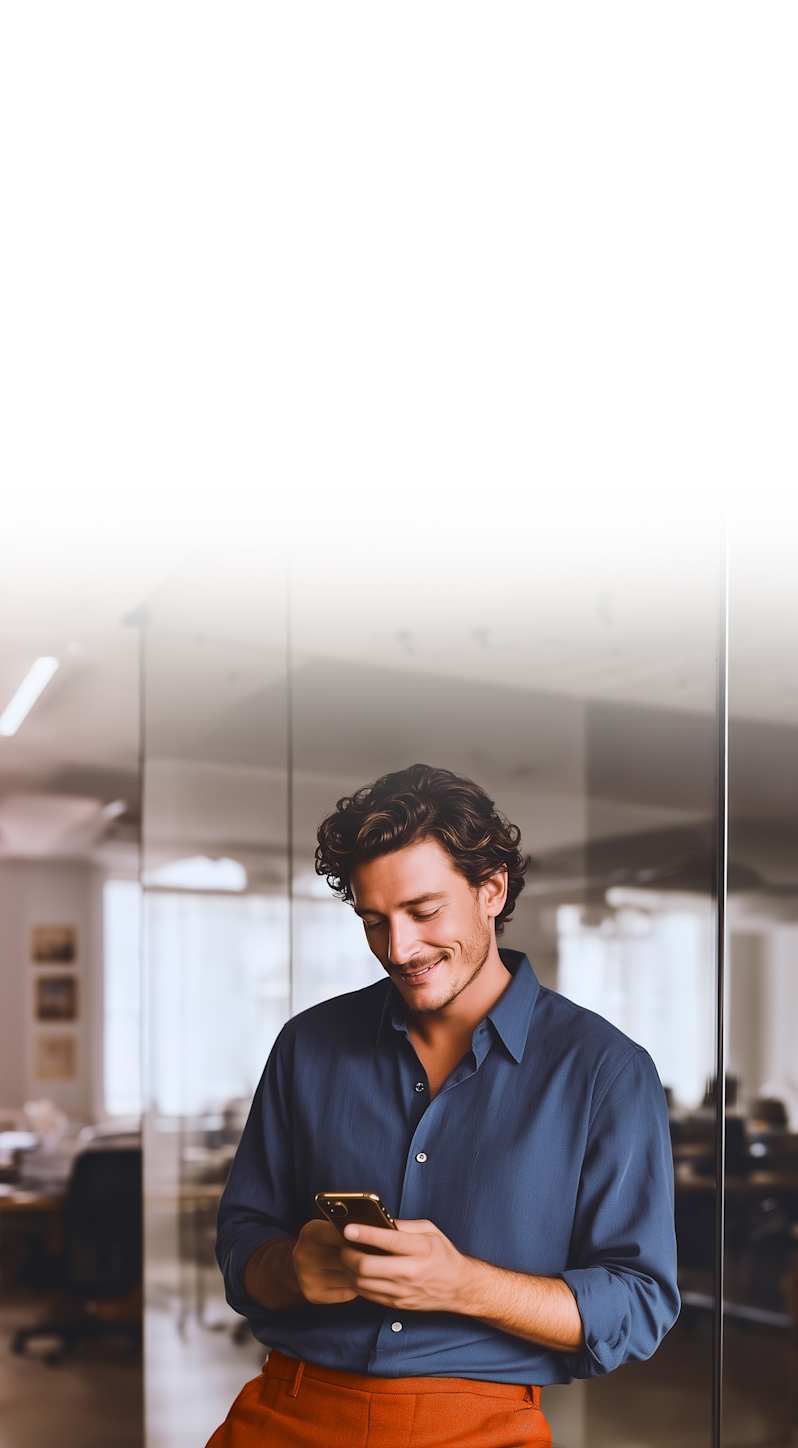 Man with a mobile phone.