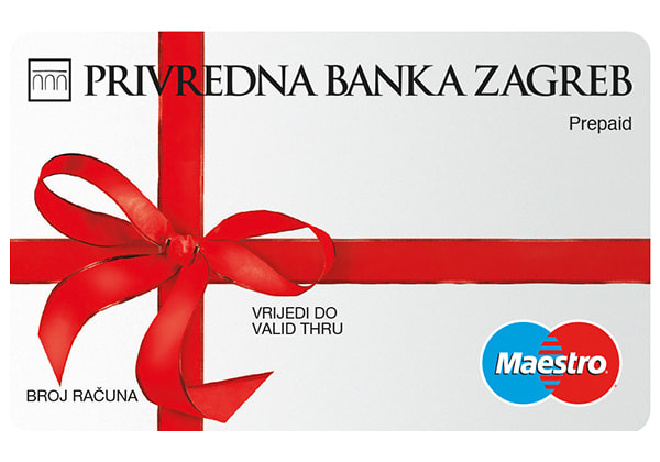 PBZ gift card with decorative ribbon.