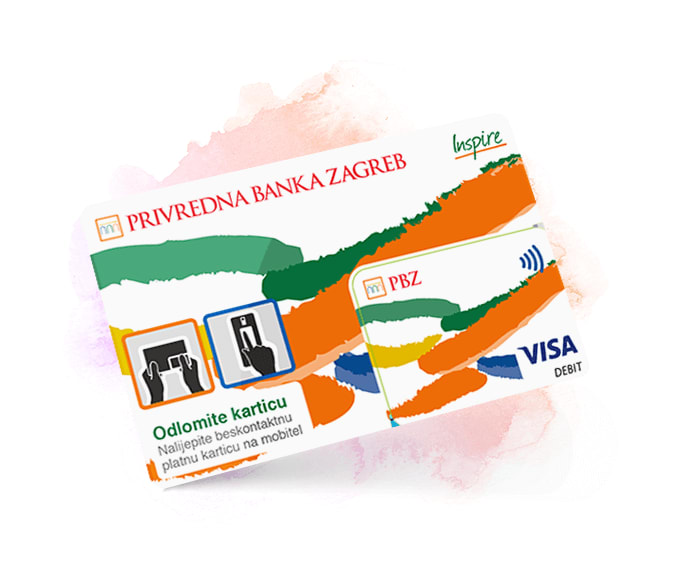 Visa Inspire Sticker current account card in euros.