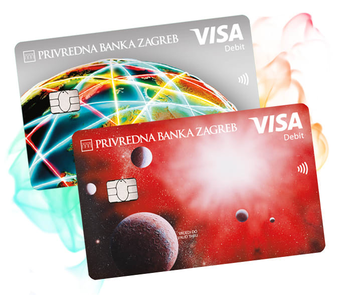 Visa Debit cards for giro accounts and current accounts in euros and foreign currency.