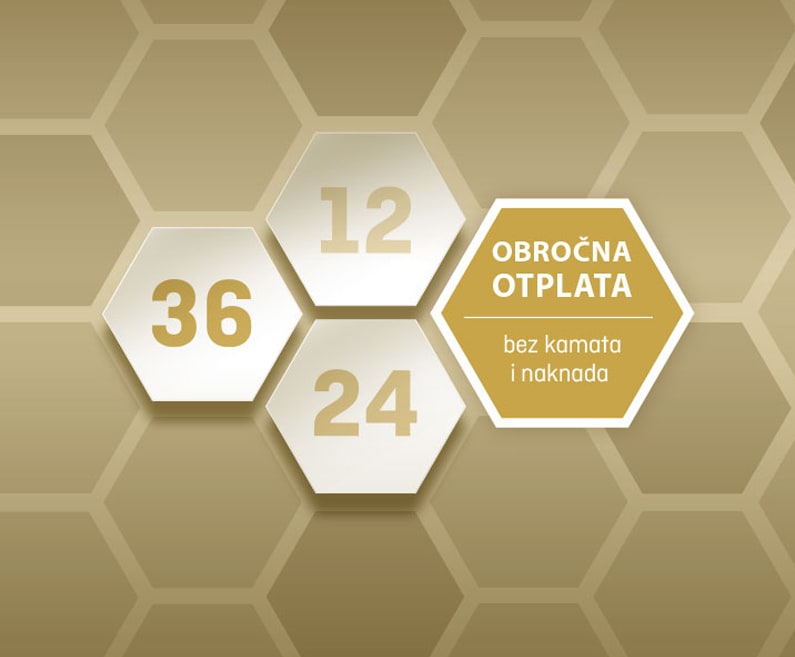 The number of installments for the Visa Premium card is shown in a honeycomb.