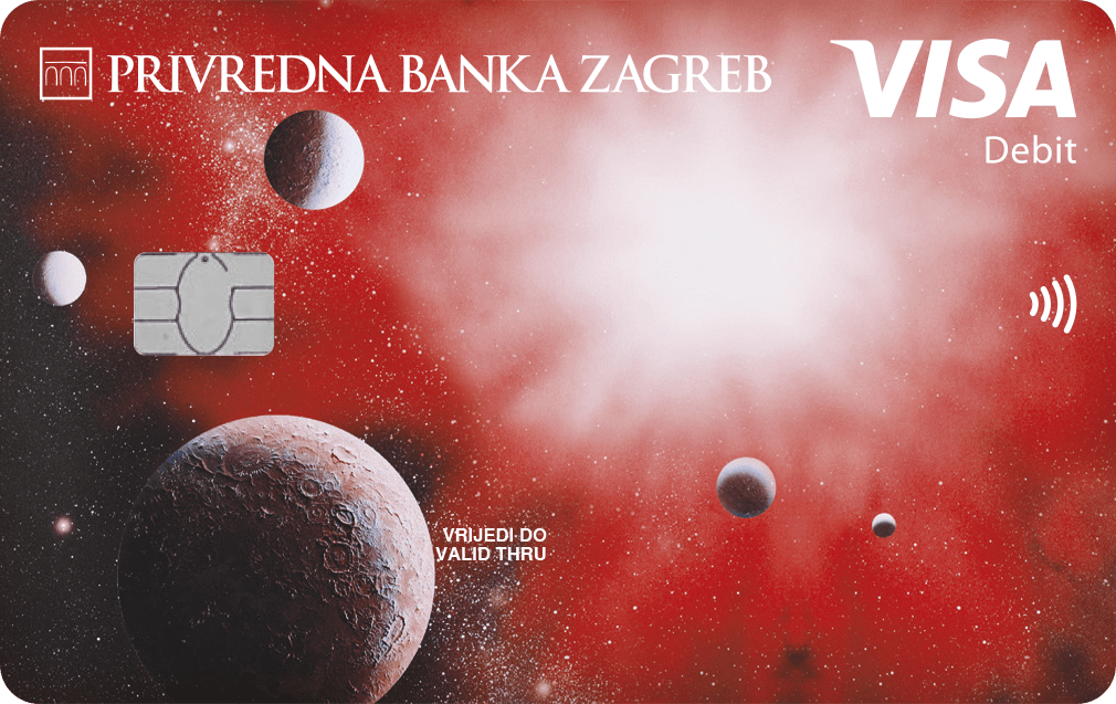 Visa Debit card for current accounts in euros and foreign currencies