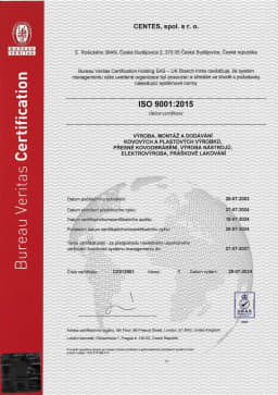 Certifikát_CZ_2024-2027_Bureau Veritas_CENTES