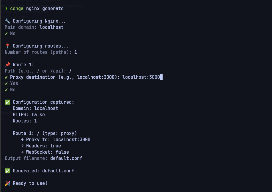 CONGA — Config Generator App