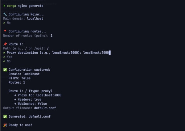 CONGA — Config Generator App