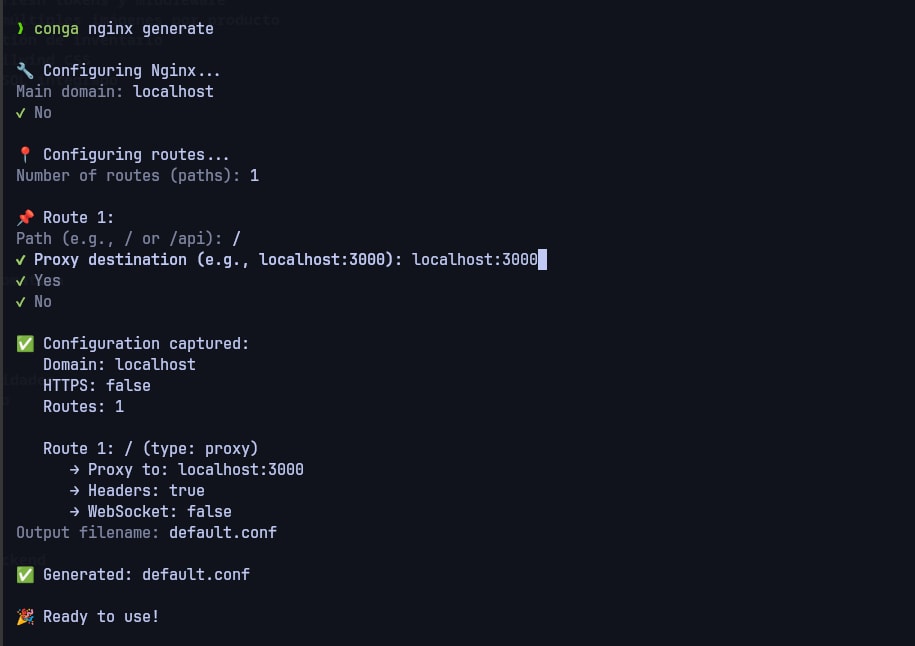 CONGA — Config Generator App