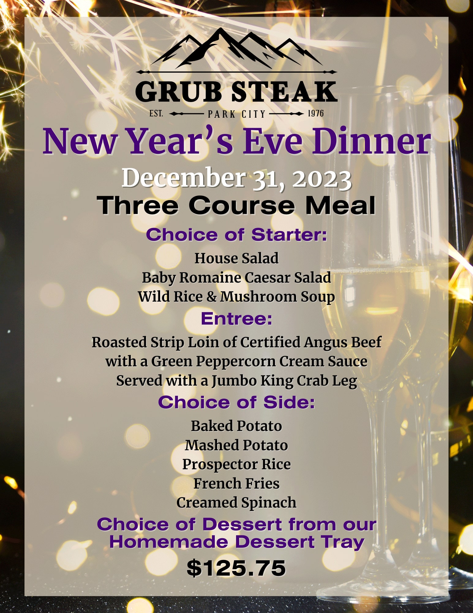 New Year's Eve at Grub Steak