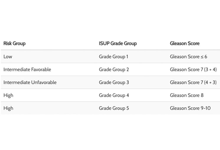 Gleason Score Chart