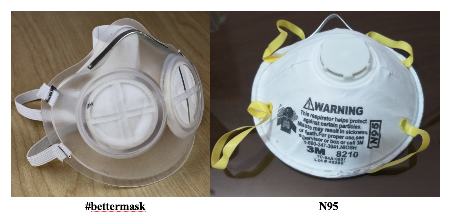 The #bettermask vs. a regular N95