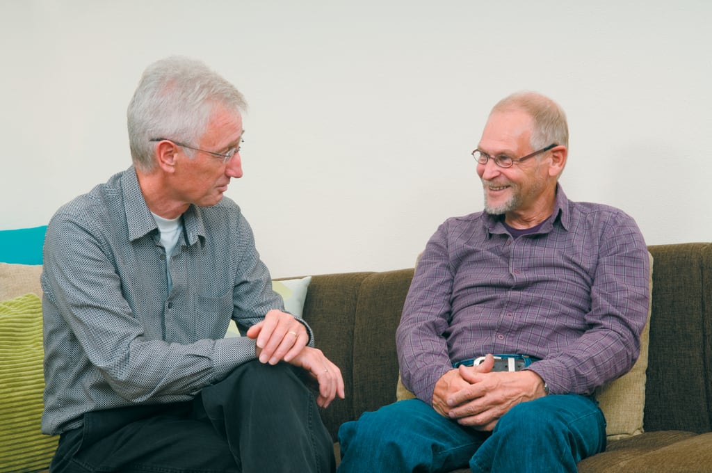 Two gentlemen talking