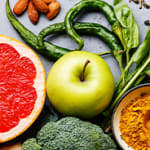 Fruits and vegetables on a table