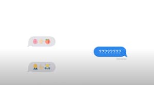 text stream of emojis