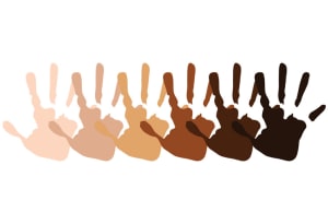 Skin tone shades hands