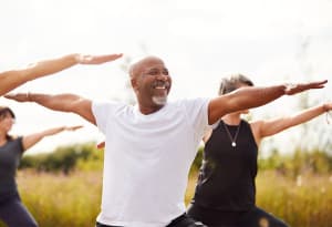 man doing yoga