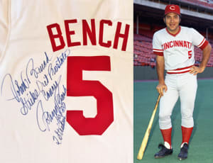 signed Johnny Bench Jersey