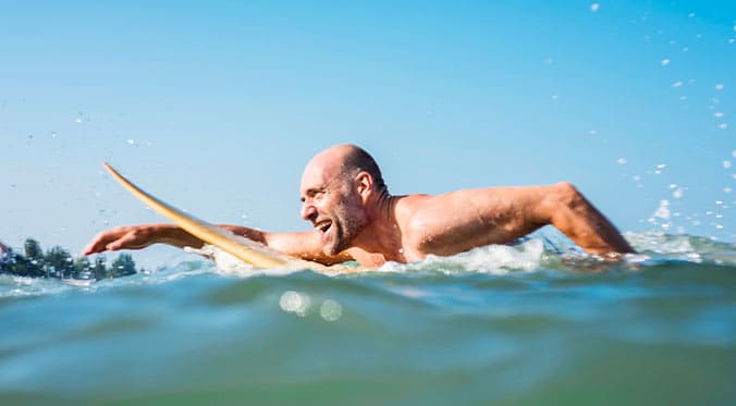 man surfing