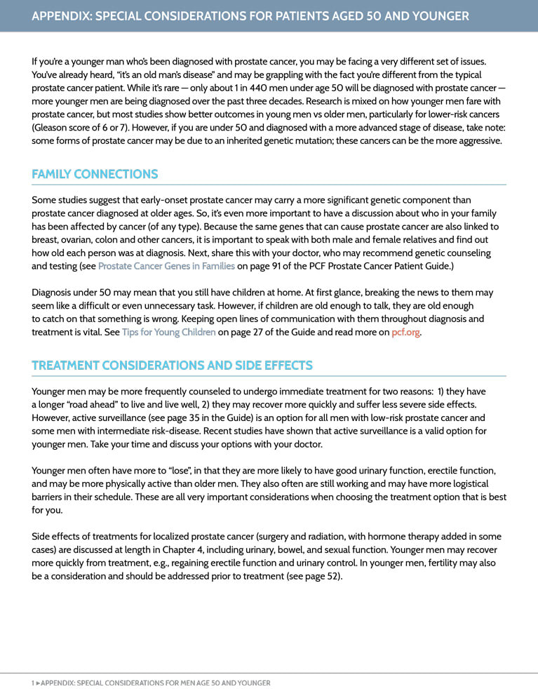 Special Considerations for Patients Aged 50 and Younger Appendix