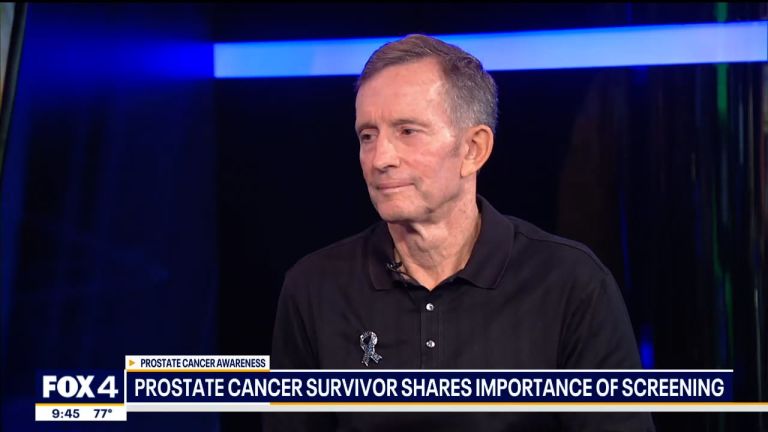 Tom Hulsey speaks on television on the importance of prostate cancer screening