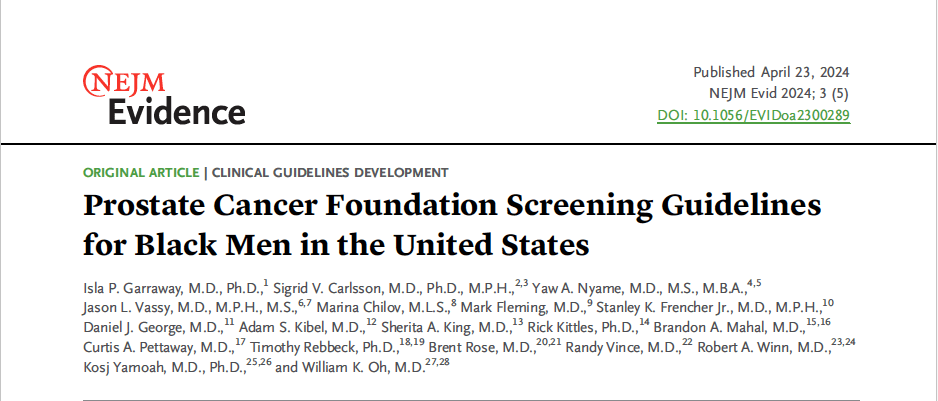 Prostate Cancer Foundation Highlights Evidence-Based Prostate Cancer Screening Guidelines for Black Men