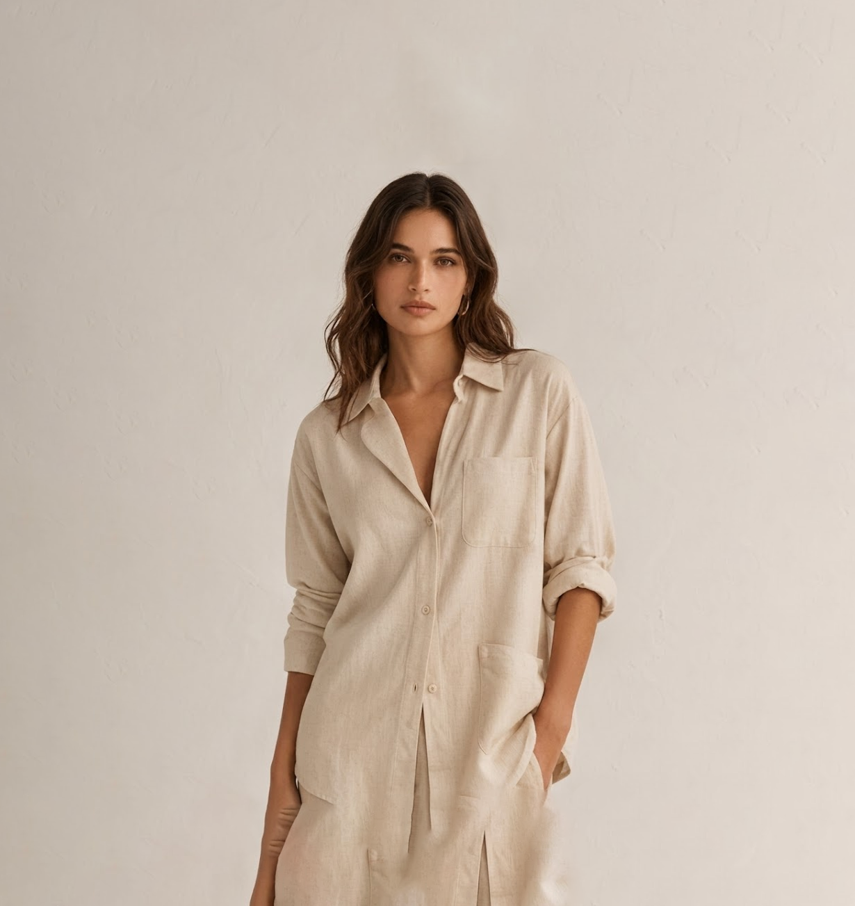Linen Blend Vest & Trouser Set - View 1