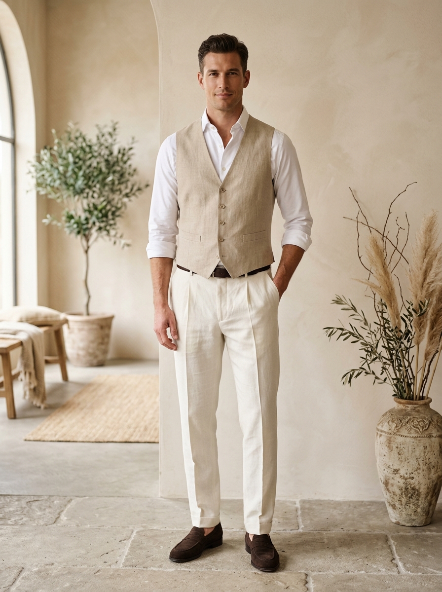 Tailored Linen Waistcoat