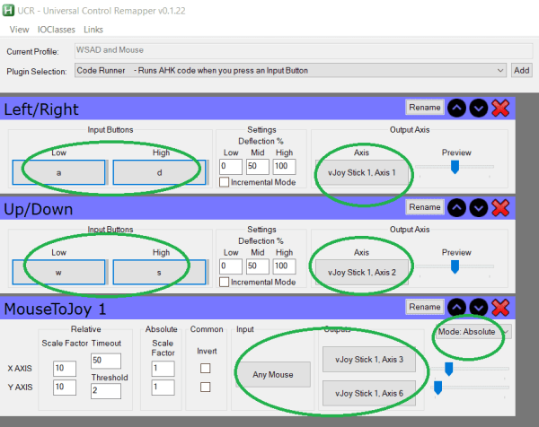 Universal control remapper mouse to joystick