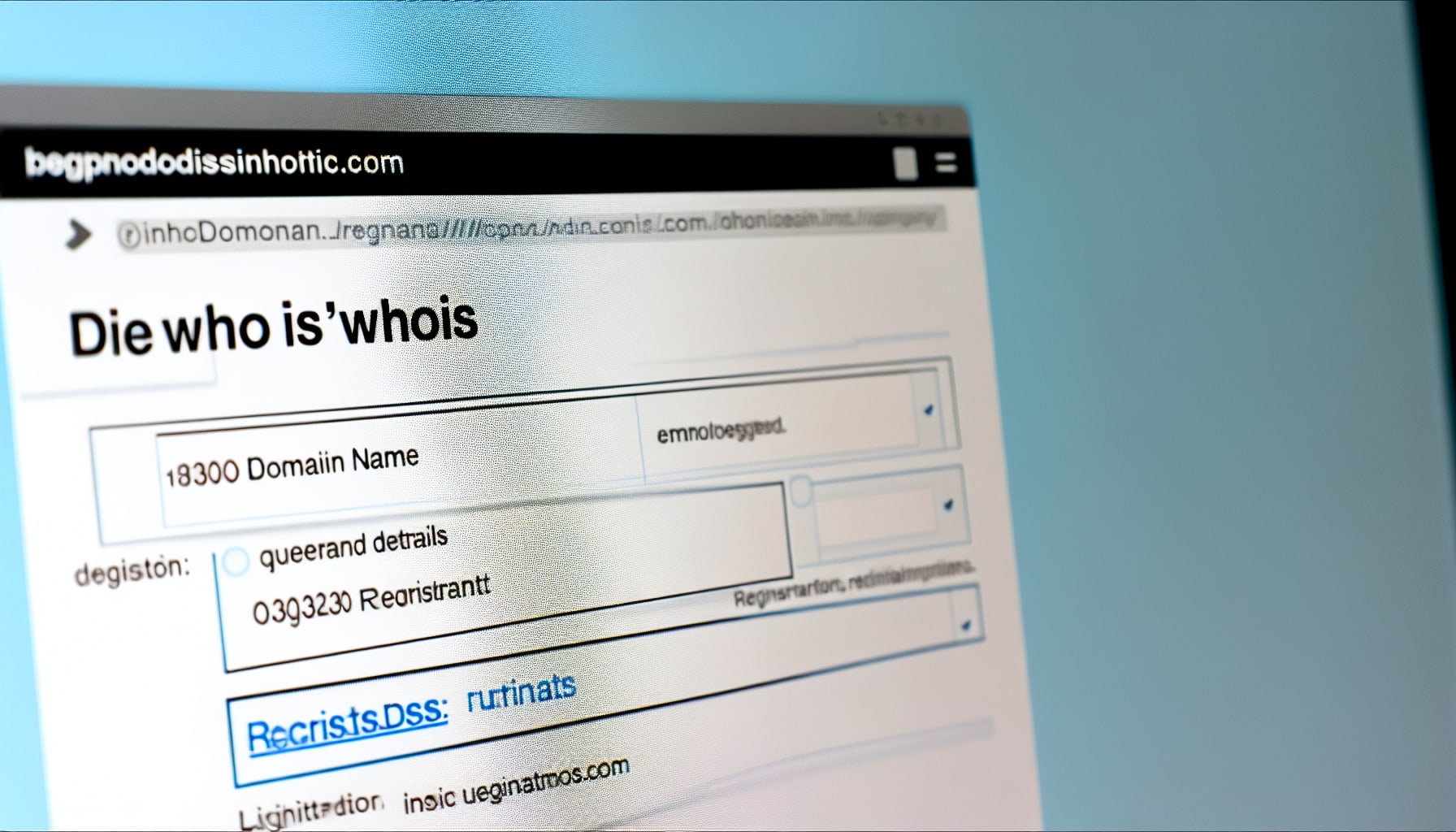 Screenshot of InterNIC Whois lookup page