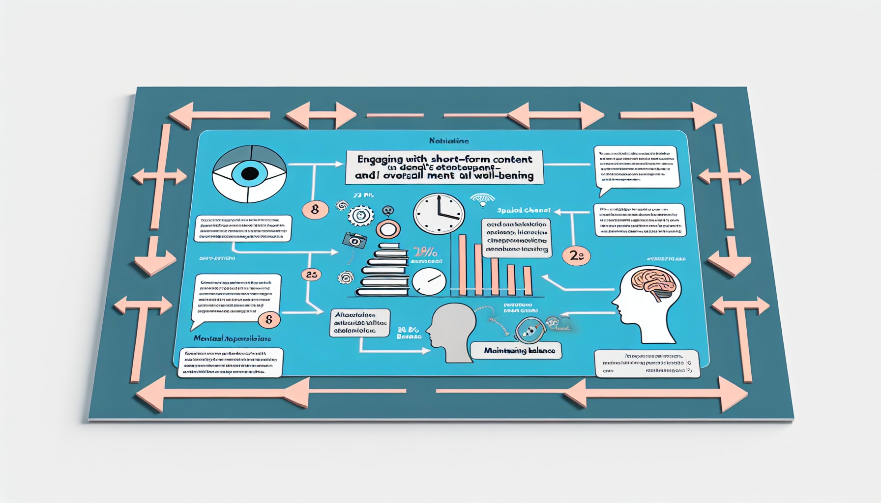 Infographic showing effects of short-form content on attention and mental health.
