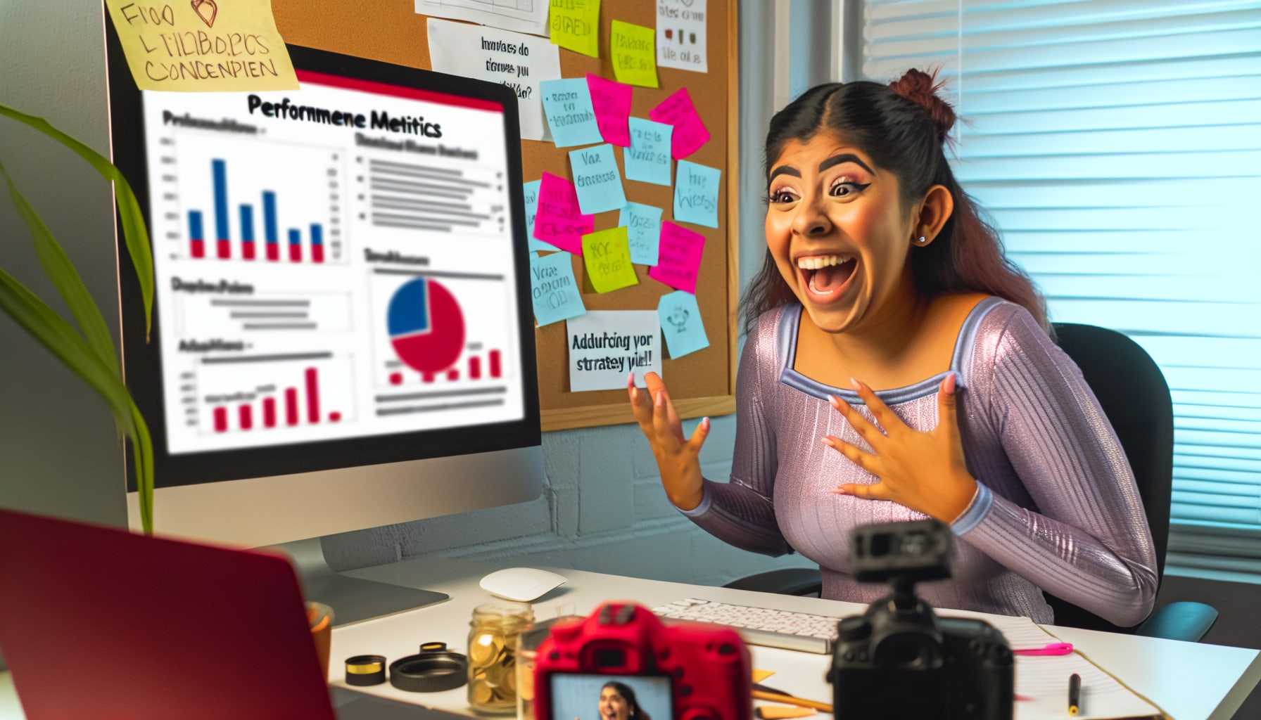 YouTuber analyzing performance metrics and adjusting content strategy