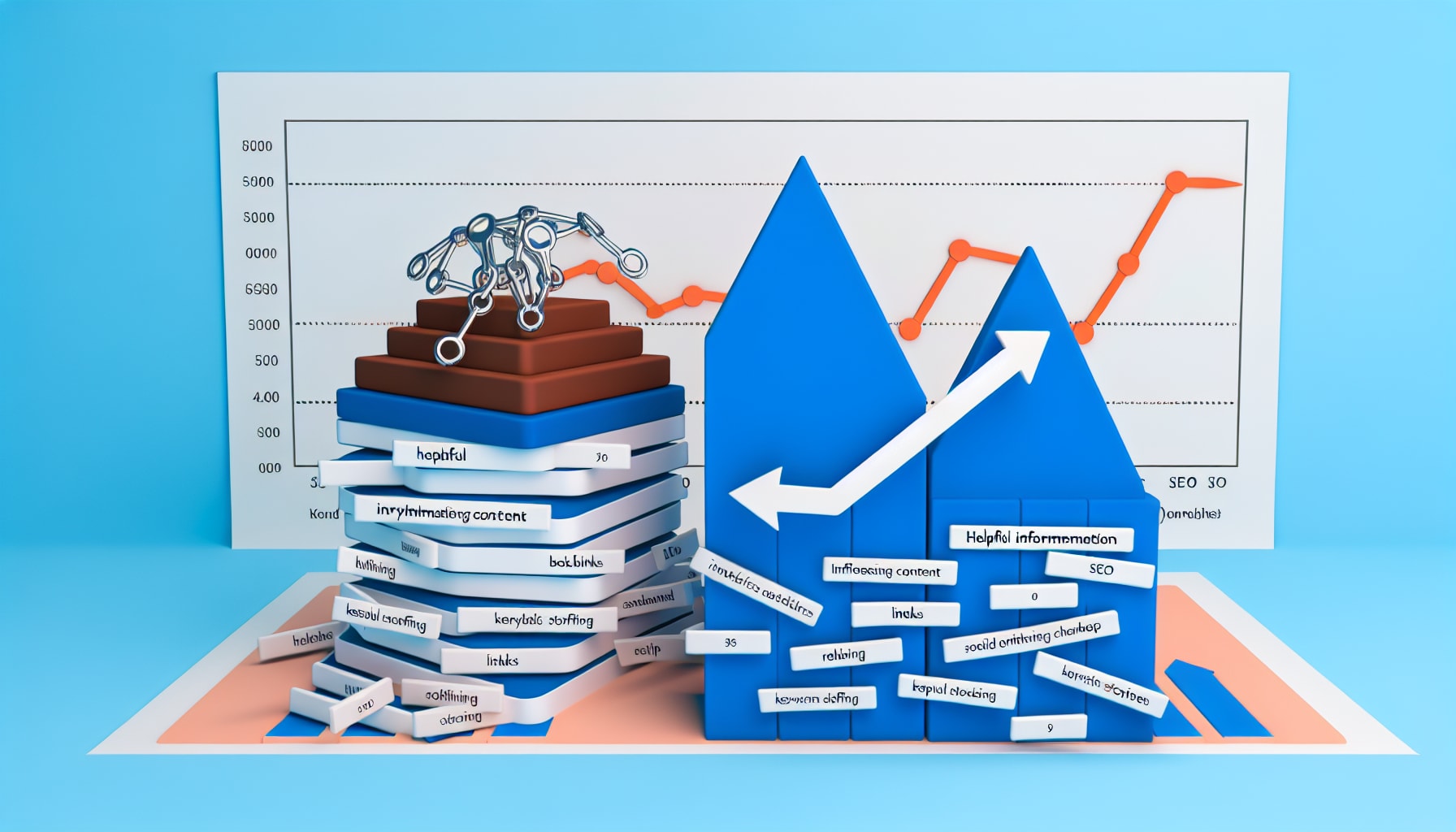 A visual comparison showing a 'helpful' content checklist (original, expert-driven, good UX) with a green checkmark, and an 'unhelpful' content list (thin, AI-generated, poor UX) with a red 'X'.