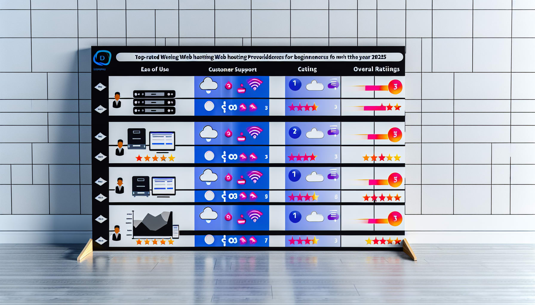 Comparison of top beginner web hosting providers in 2025