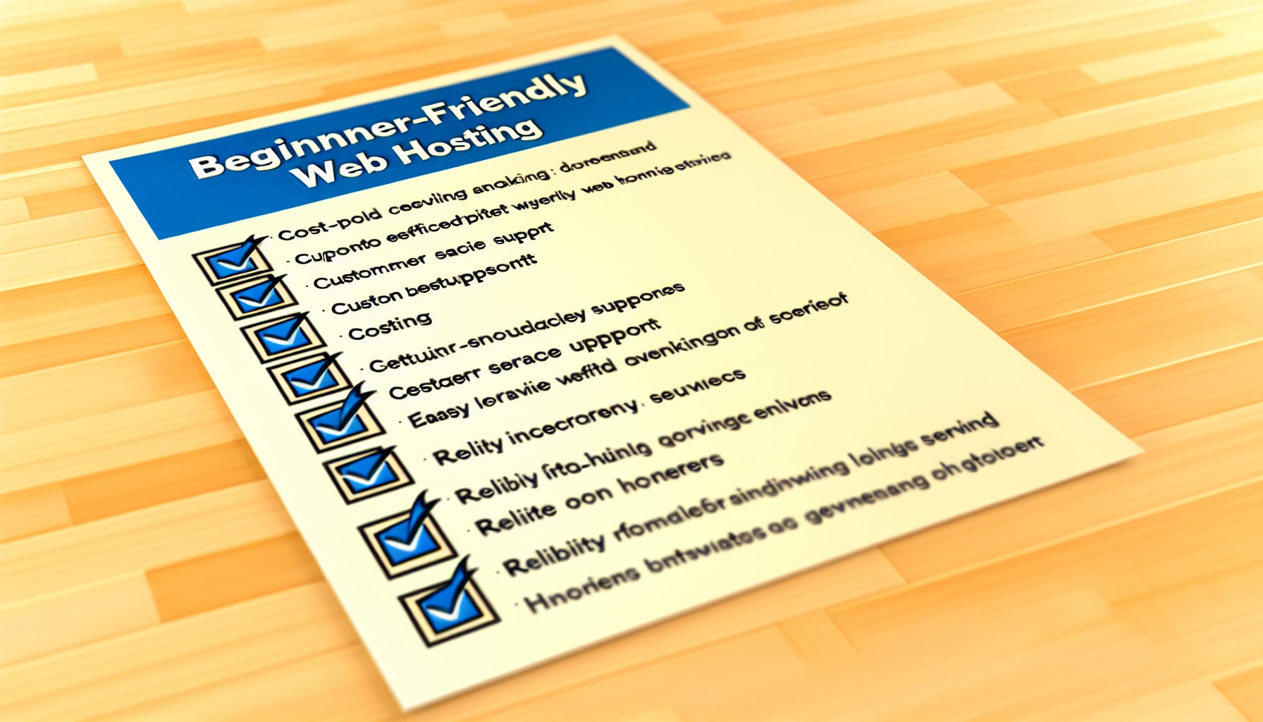 Checklist for choosing beginner-friendly web hosting