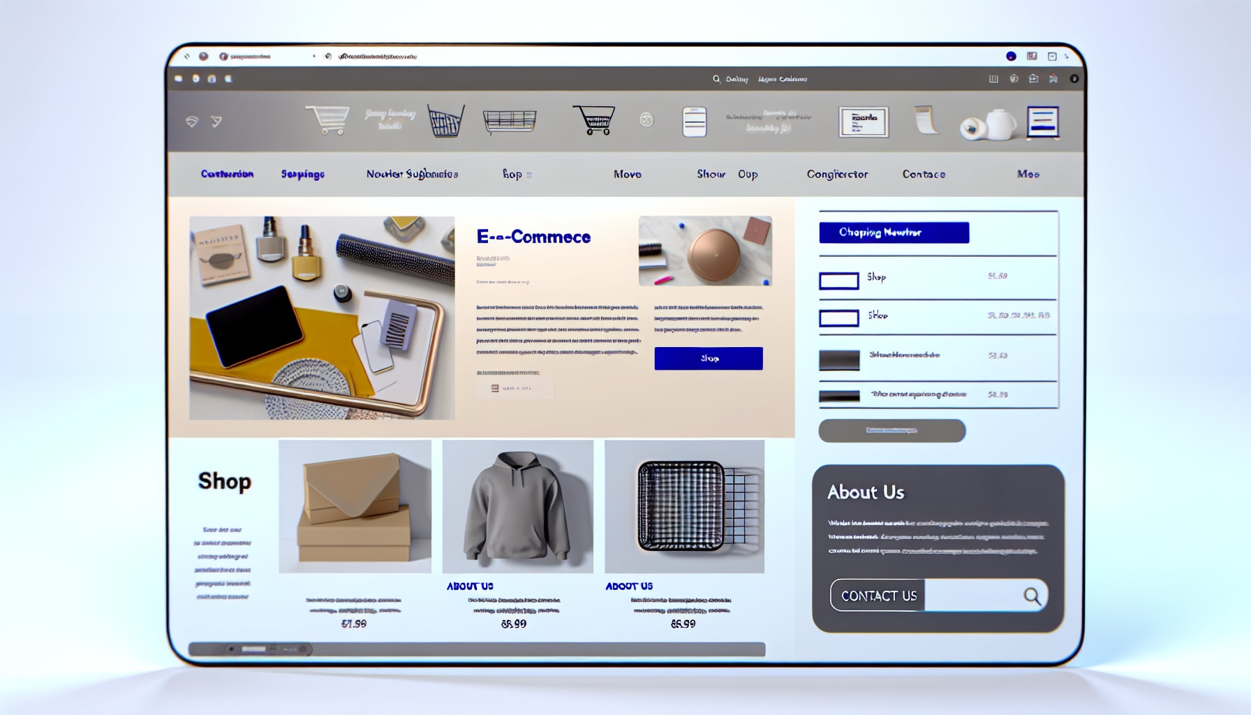 Small business website with e-commerce and email features