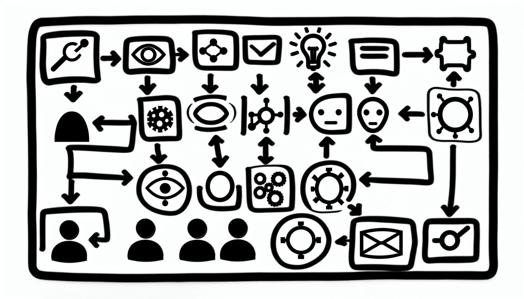 Diagram showing different AI models collaborating on diverse tasks