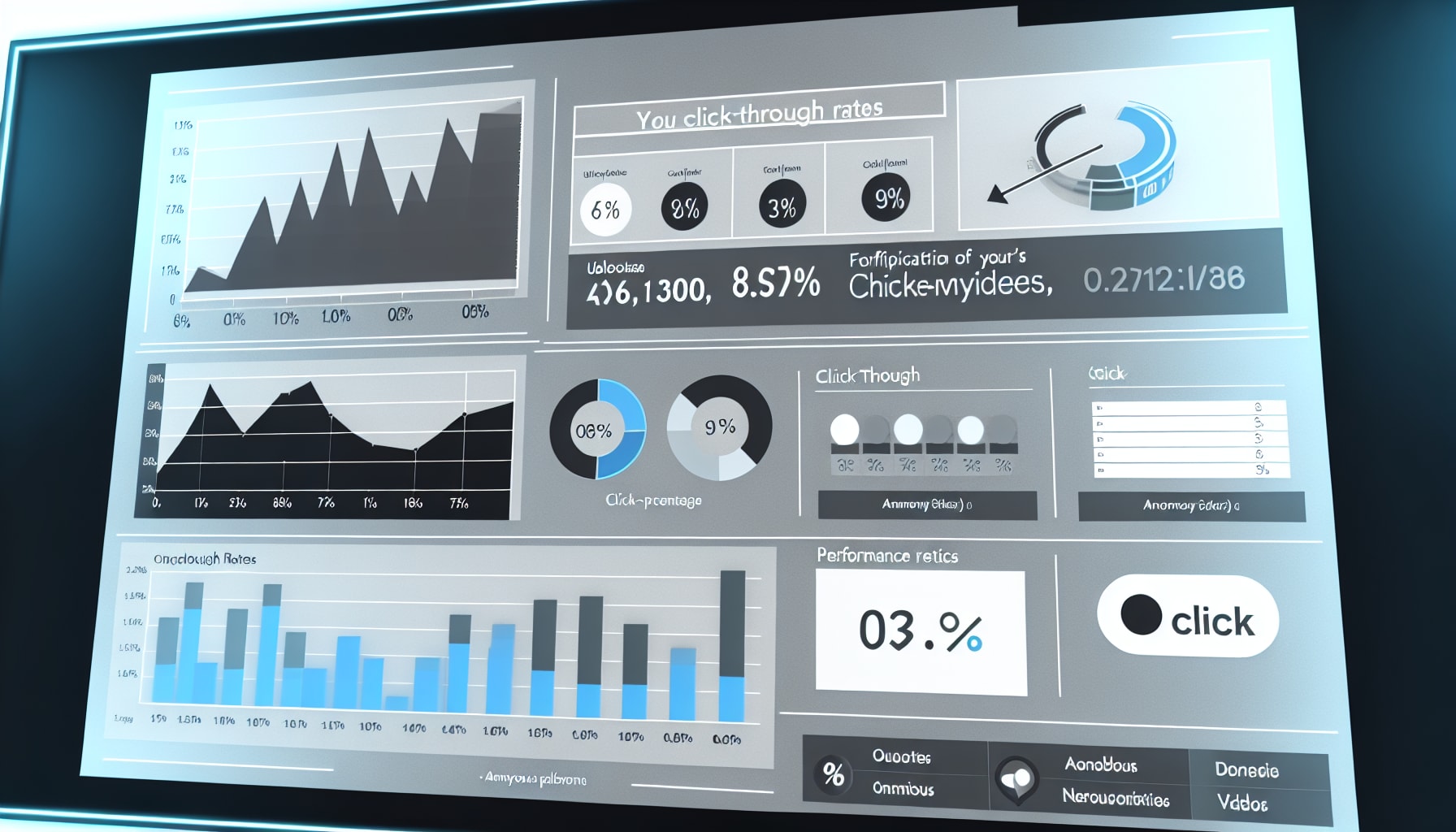 YouTube analytics dashboard showing click-through rates