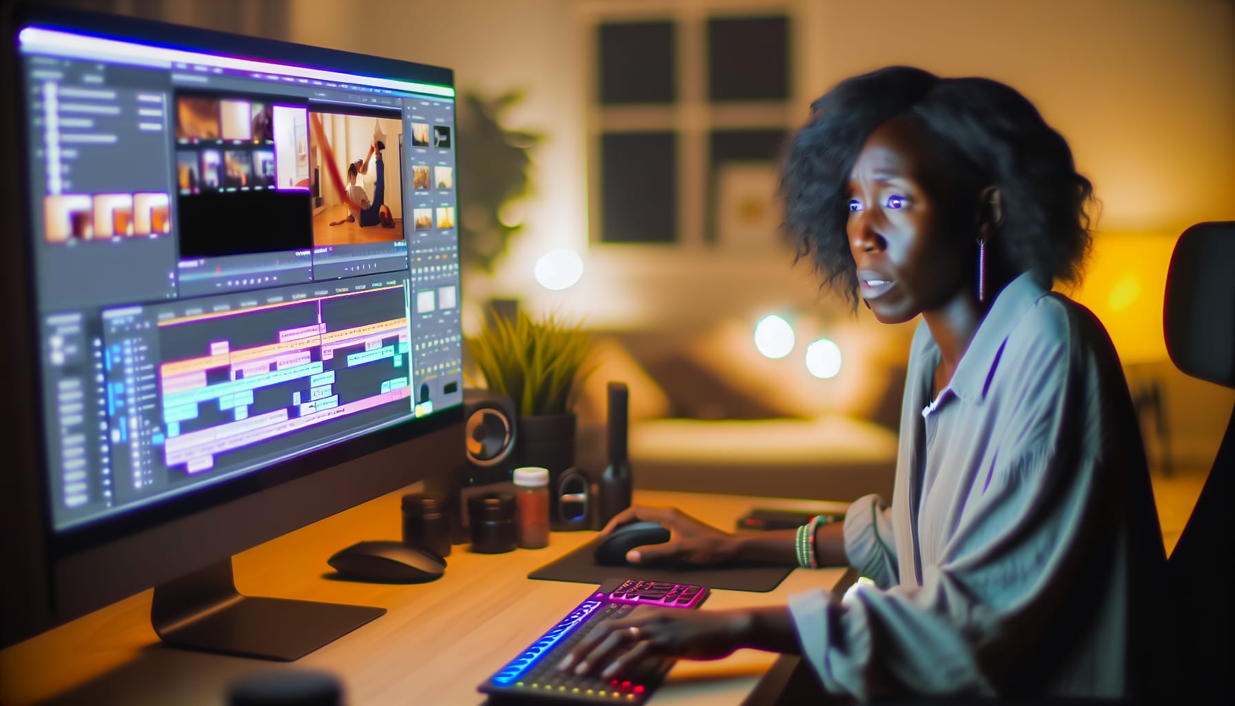 Person choosing between different video tools on screen