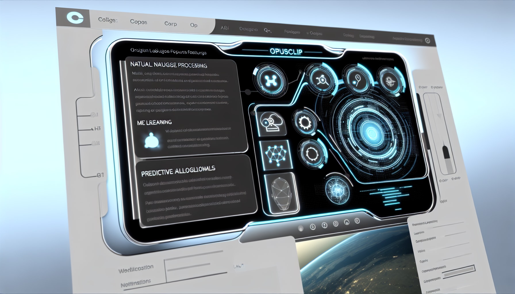 User interface of OpusClip highlighting key AI features