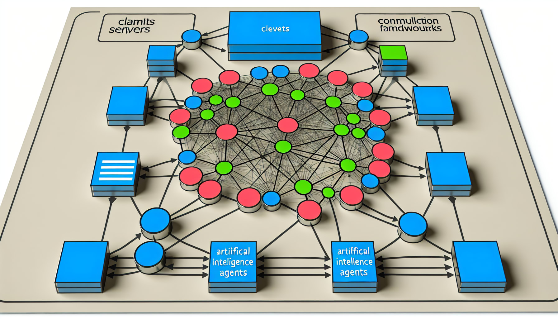 Ecosystem map of MCP clients, servers, and AI agent frameworks