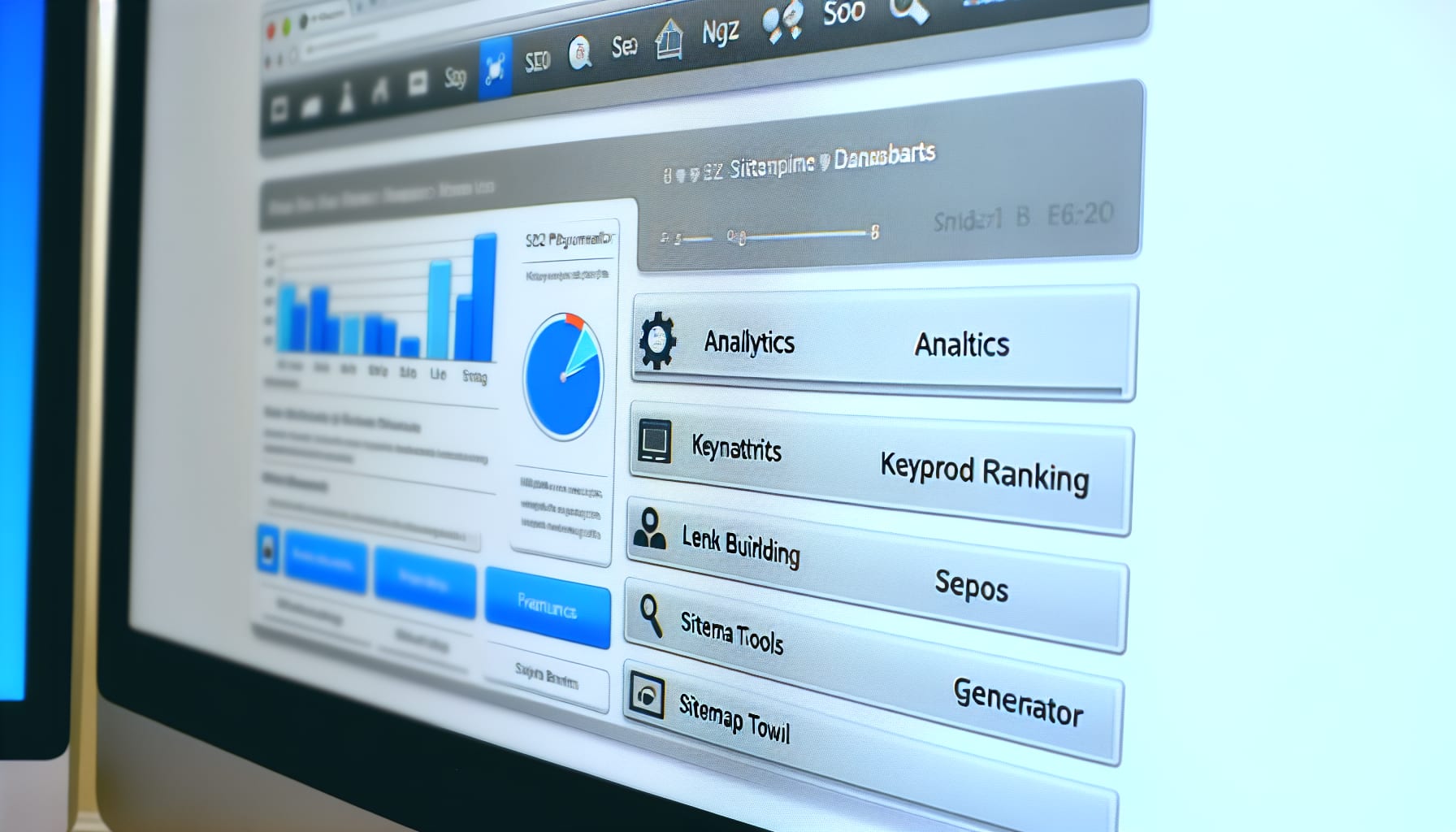 Dashboard view of Rank Math SEO plugin with key features highlighted