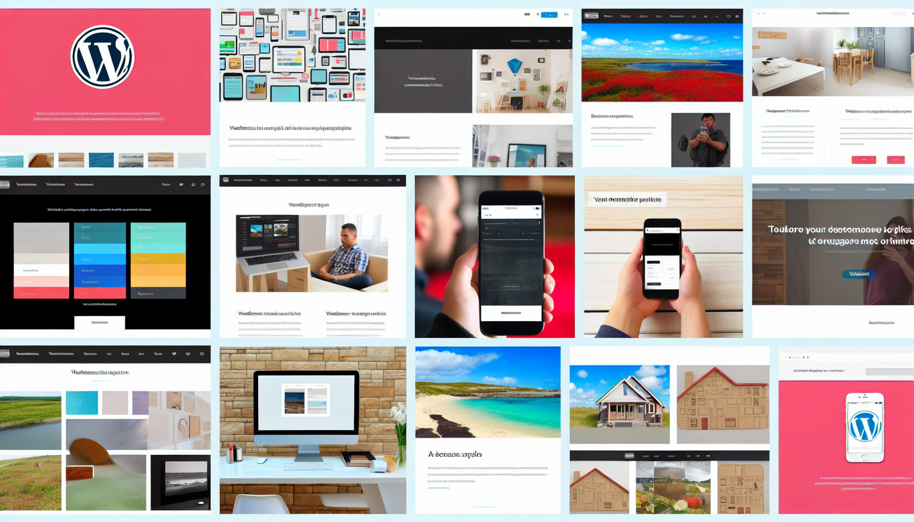 Examples of websites and apps built with WordPress low-code solutions.