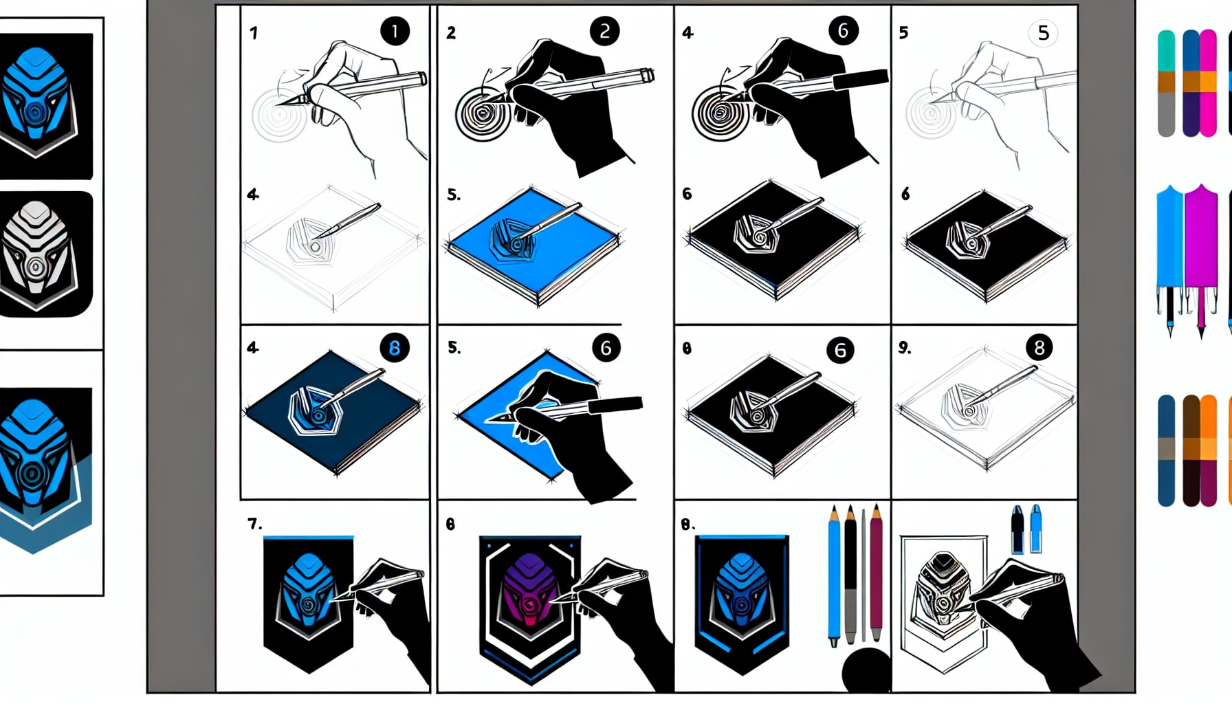 Step-by-step logo creation process with AI tools