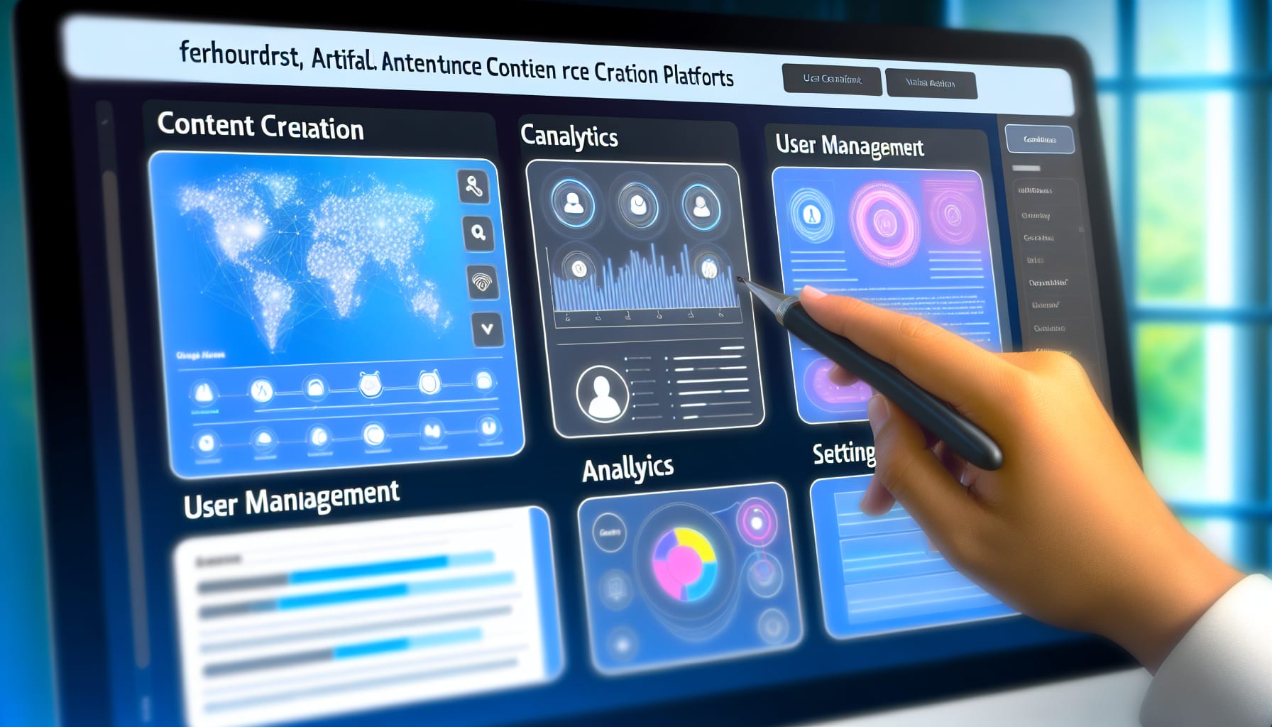 Dashboard interfaces of leading AI content creation platforms