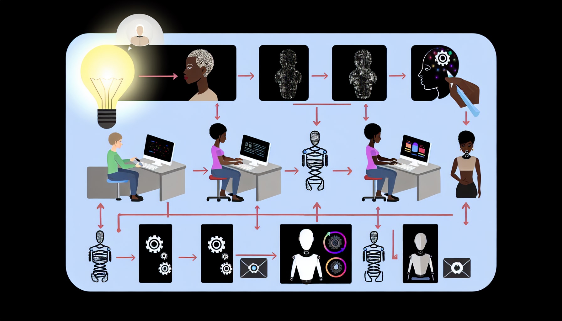 Step-by-step AI content creation workflow