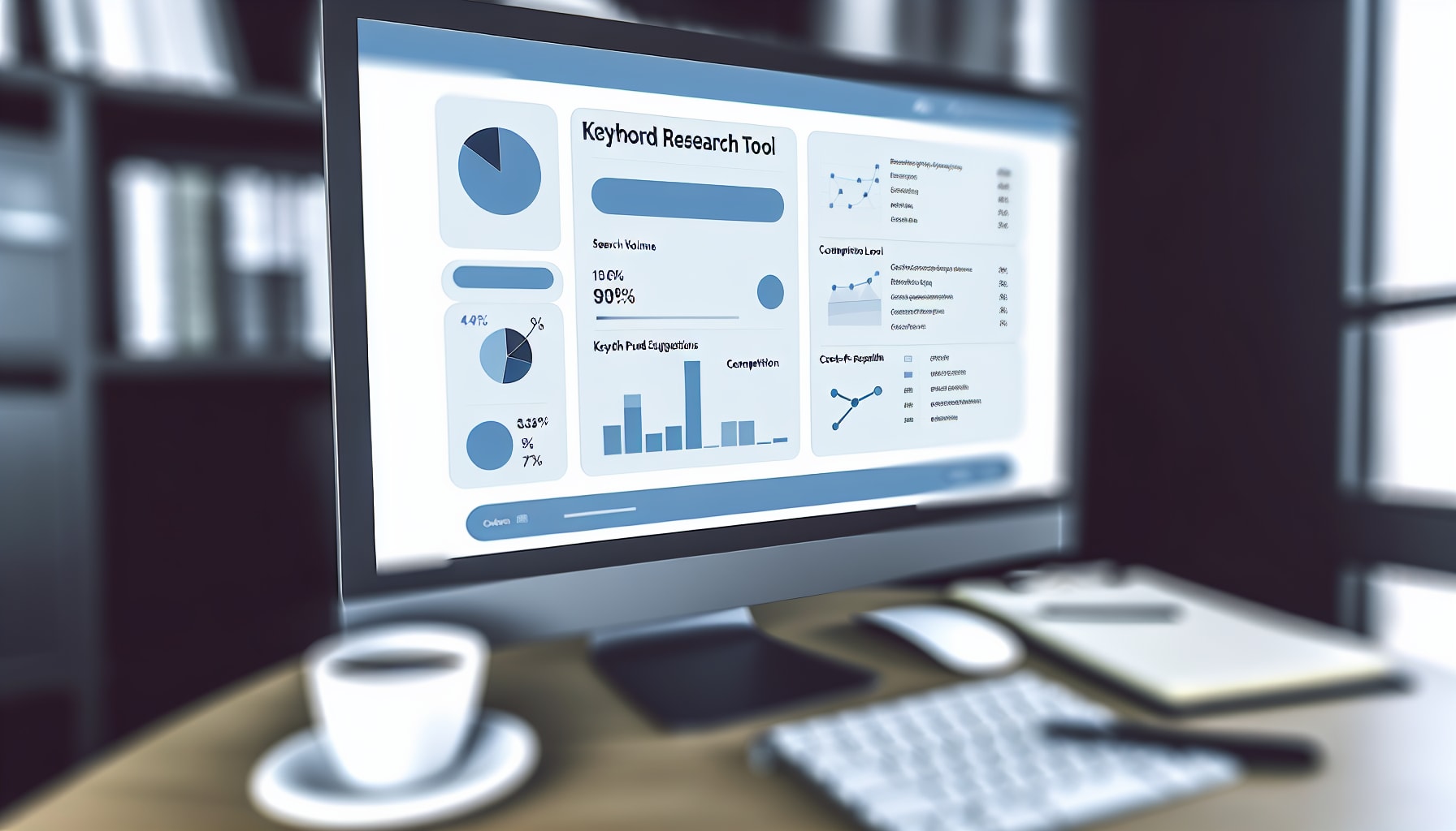 A screenshot of a keyword research tool's interface, displaying metrics like search volume, keyword difficulty, and CPC for various terms.
