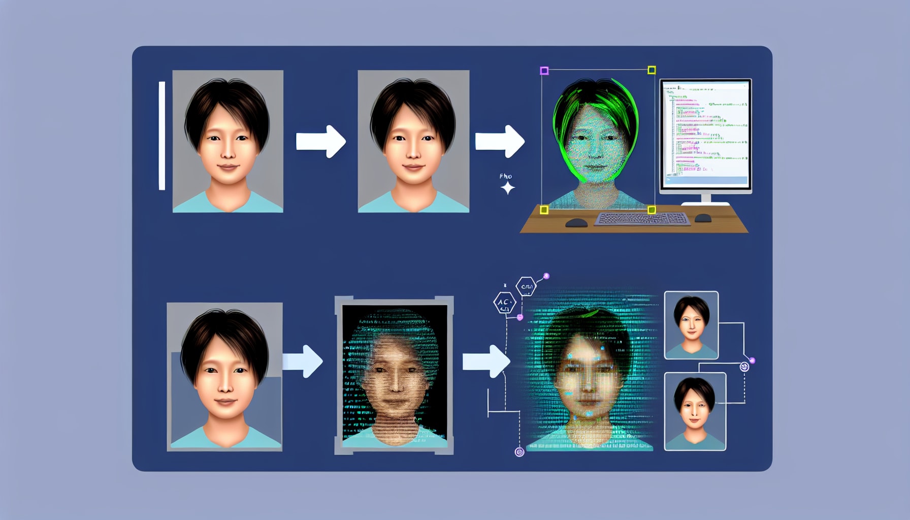 Step-by-step process of creating AI avatar from photo
