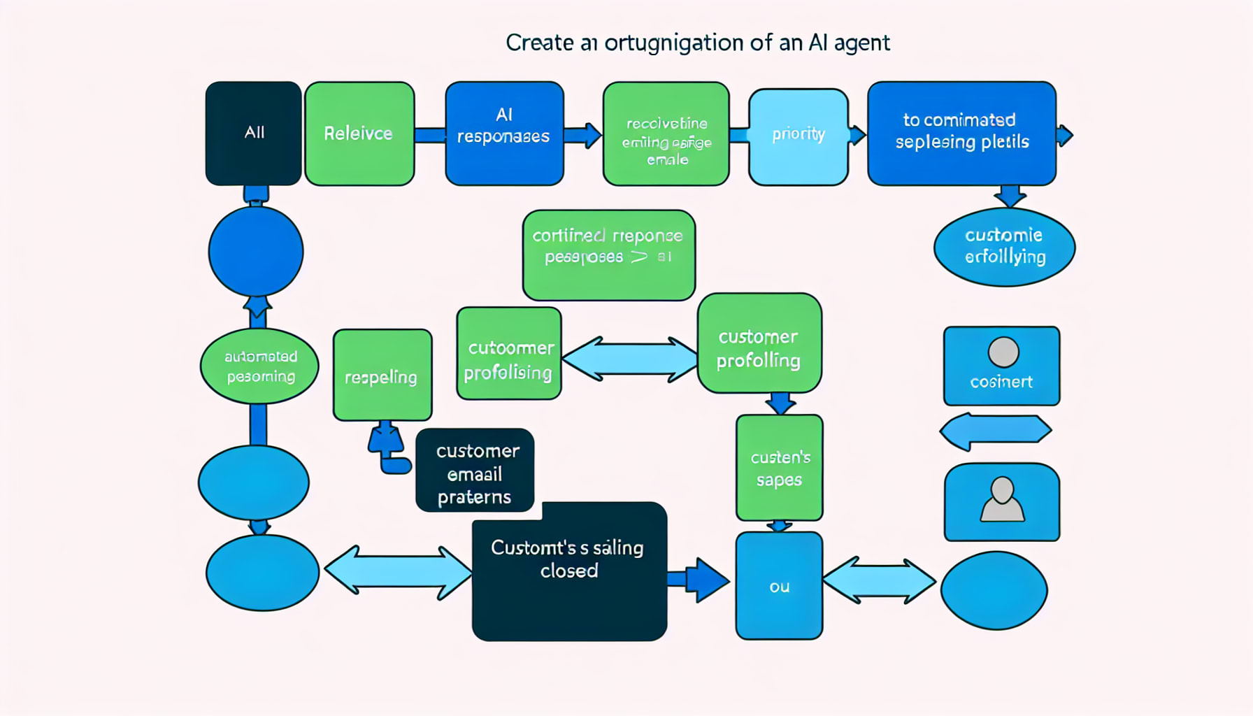 Flowchart depicting AI agent orchestration in a sales email pipeline.