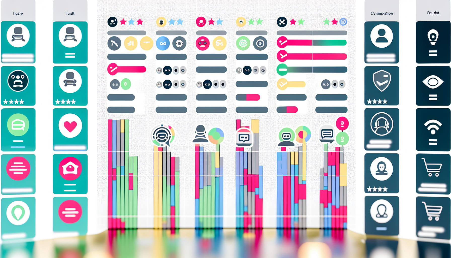 Comparison chart of top AI chatbot platforms for customer service